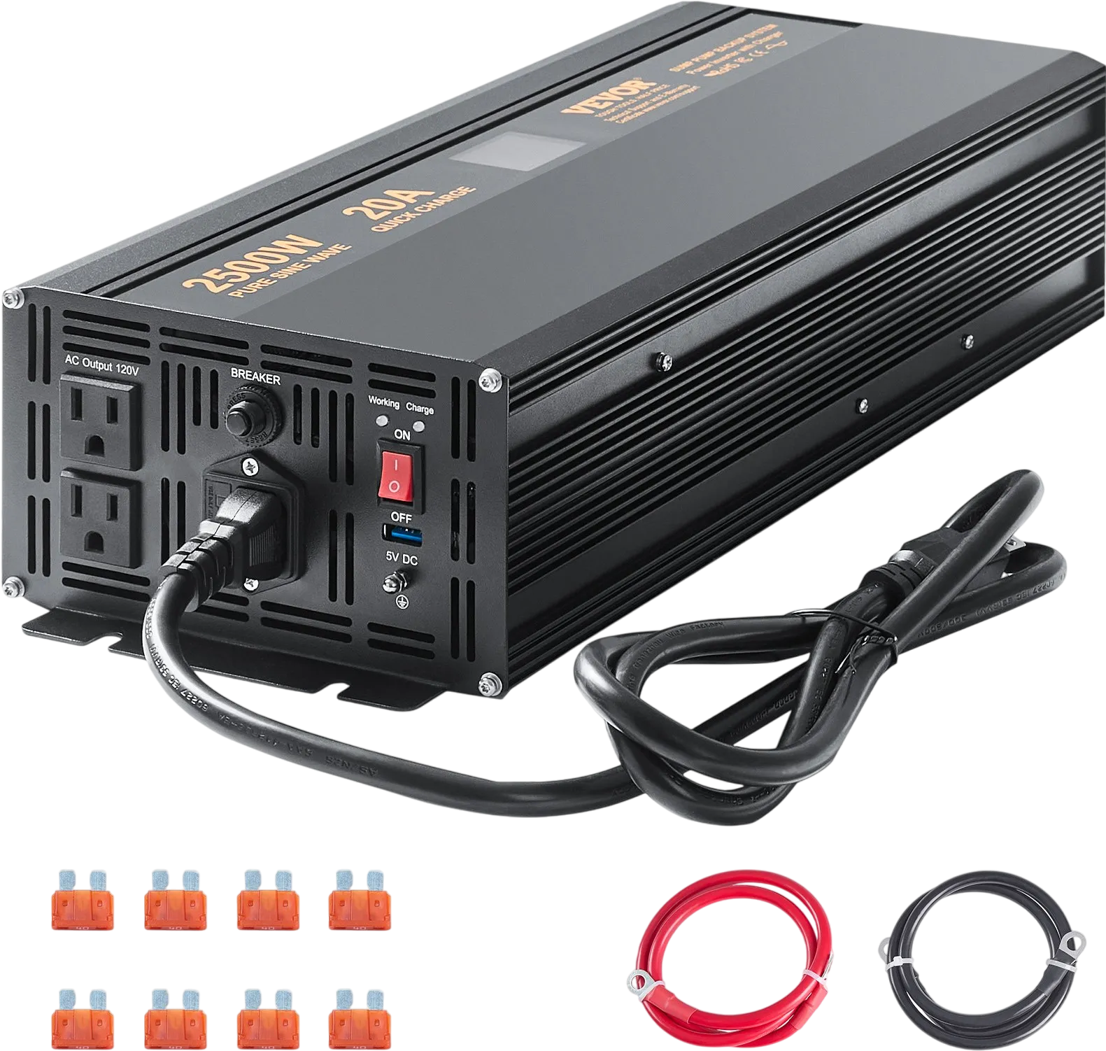 Vevor Sump Pump Battery Backup Inverter LCD Display 20A 2500W New