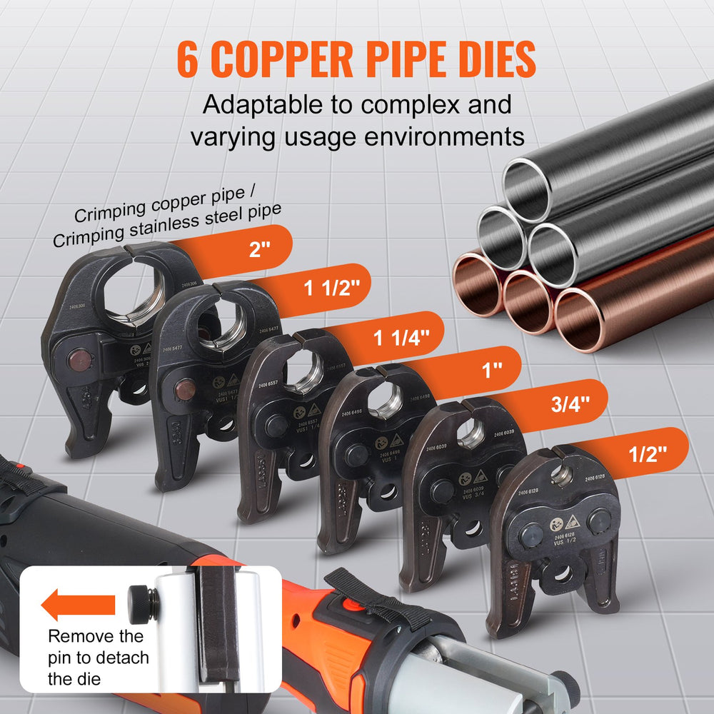Vevor Pipe Crimping Press Tool Kit with 6 Jaws New