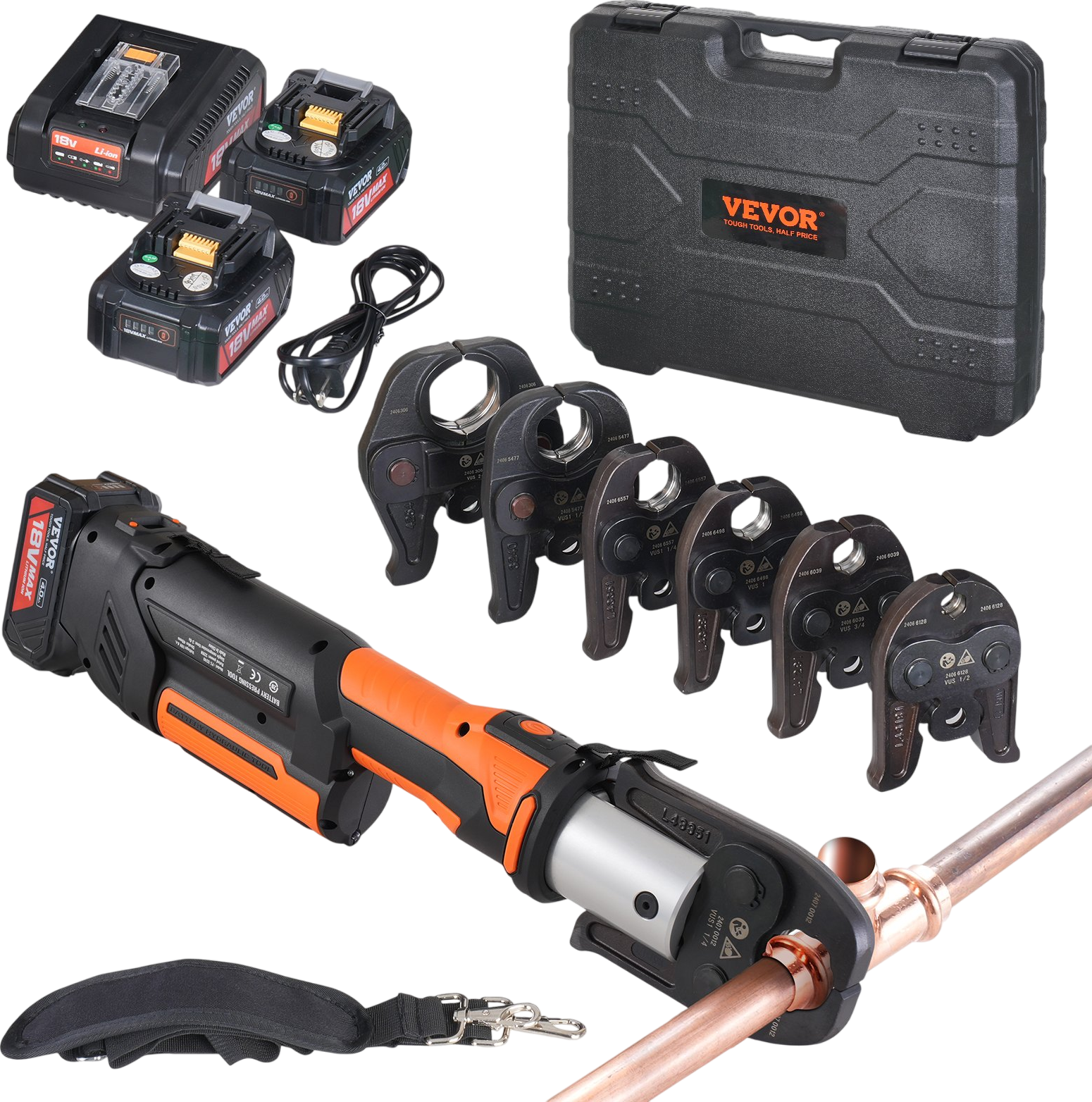 Vevor Pipe Crimping Press Tool Kit with 6 Jaws New