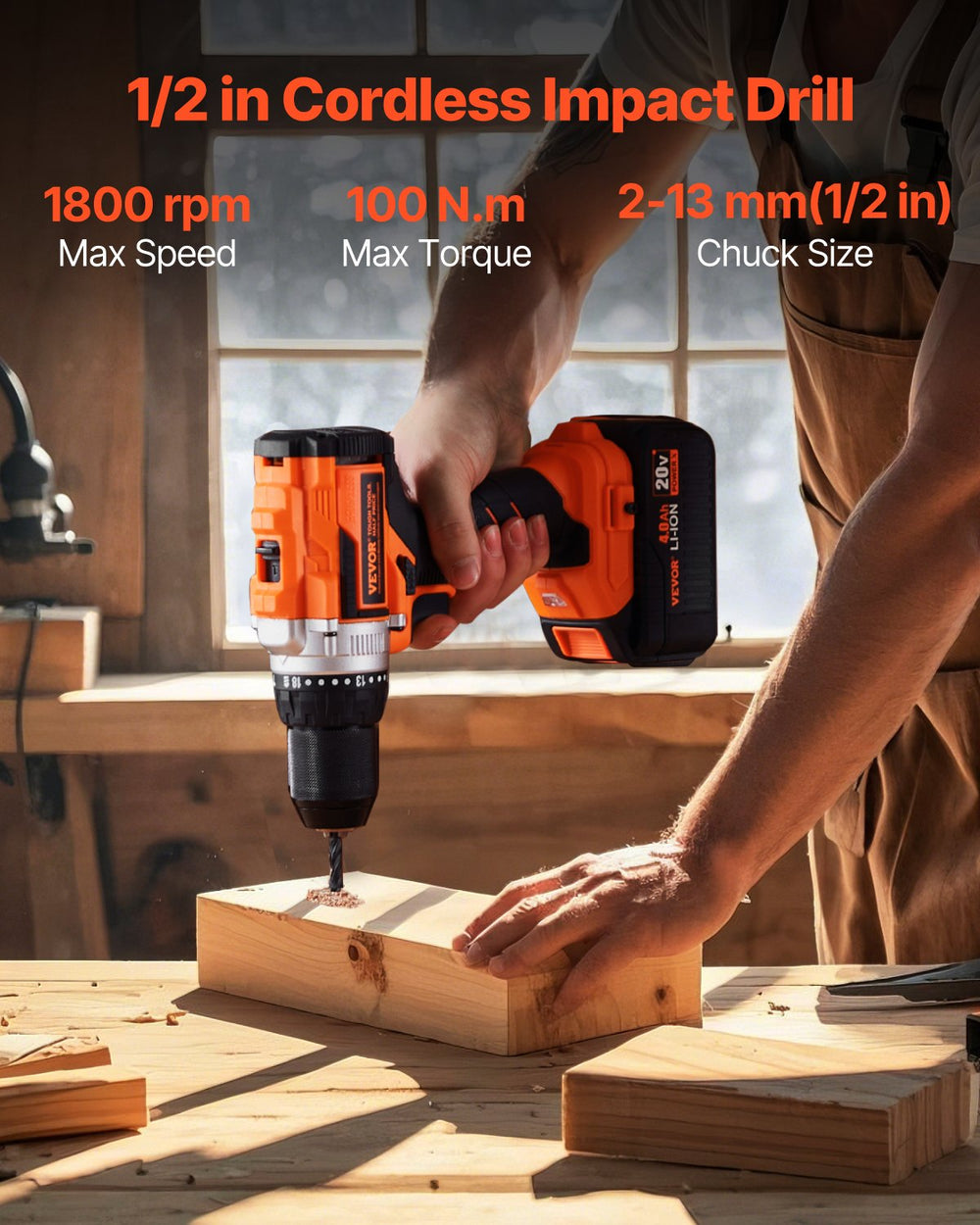 Vevor Power Tool Combo Kit 20V Cordless 5-Piece Set with Batteries New