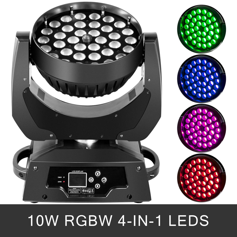 Vevor RGBW Stage Light 4-in-1 LED Zoom Moving Head 10W New