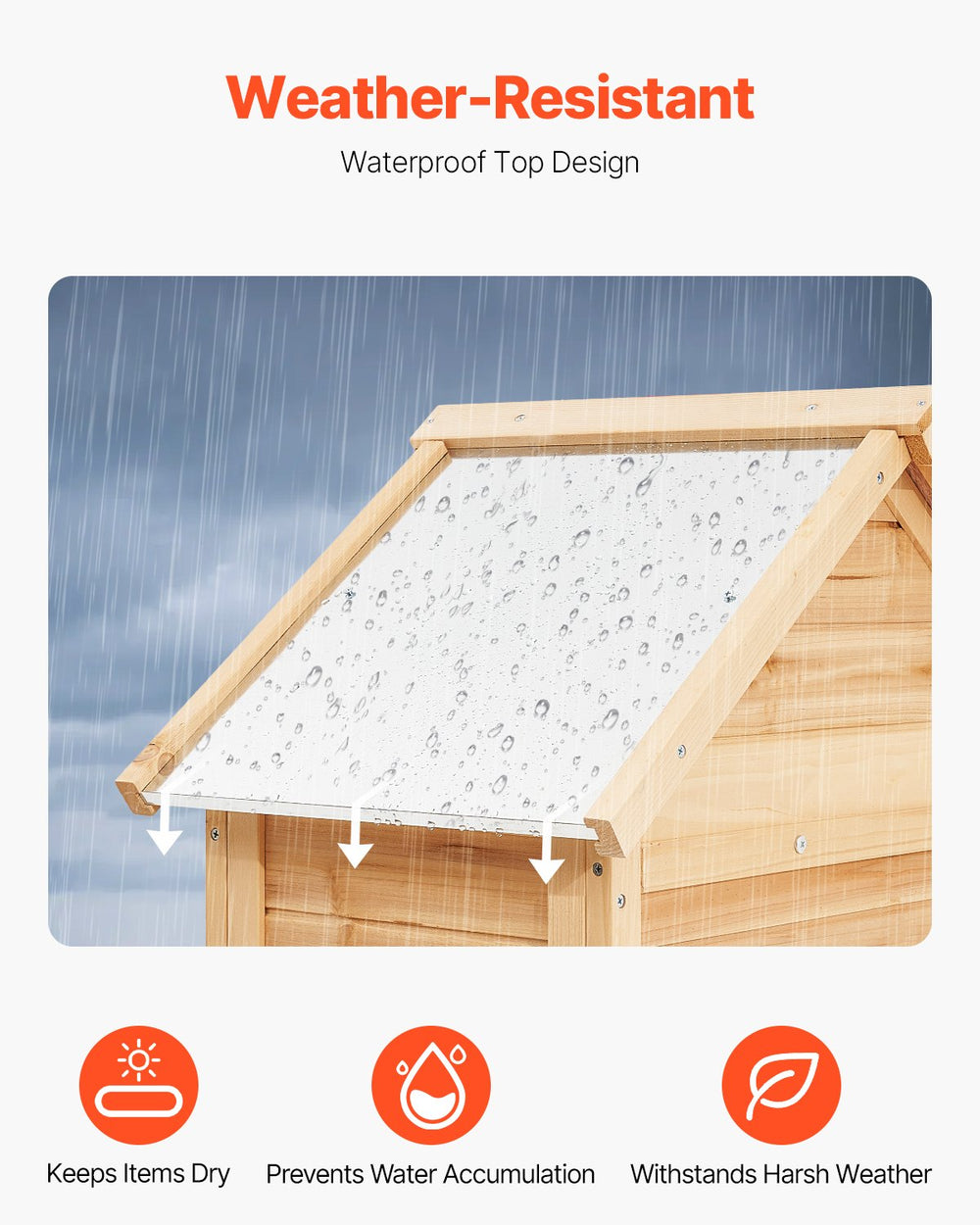 Vevor Outdoor Storage Shed Wooden Waterproof 28" x 63" with Sloping Roof New