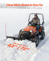Vevor Snow Plow Kit 43"/72" Width Adjustable Blade Universal Mount for UTV New