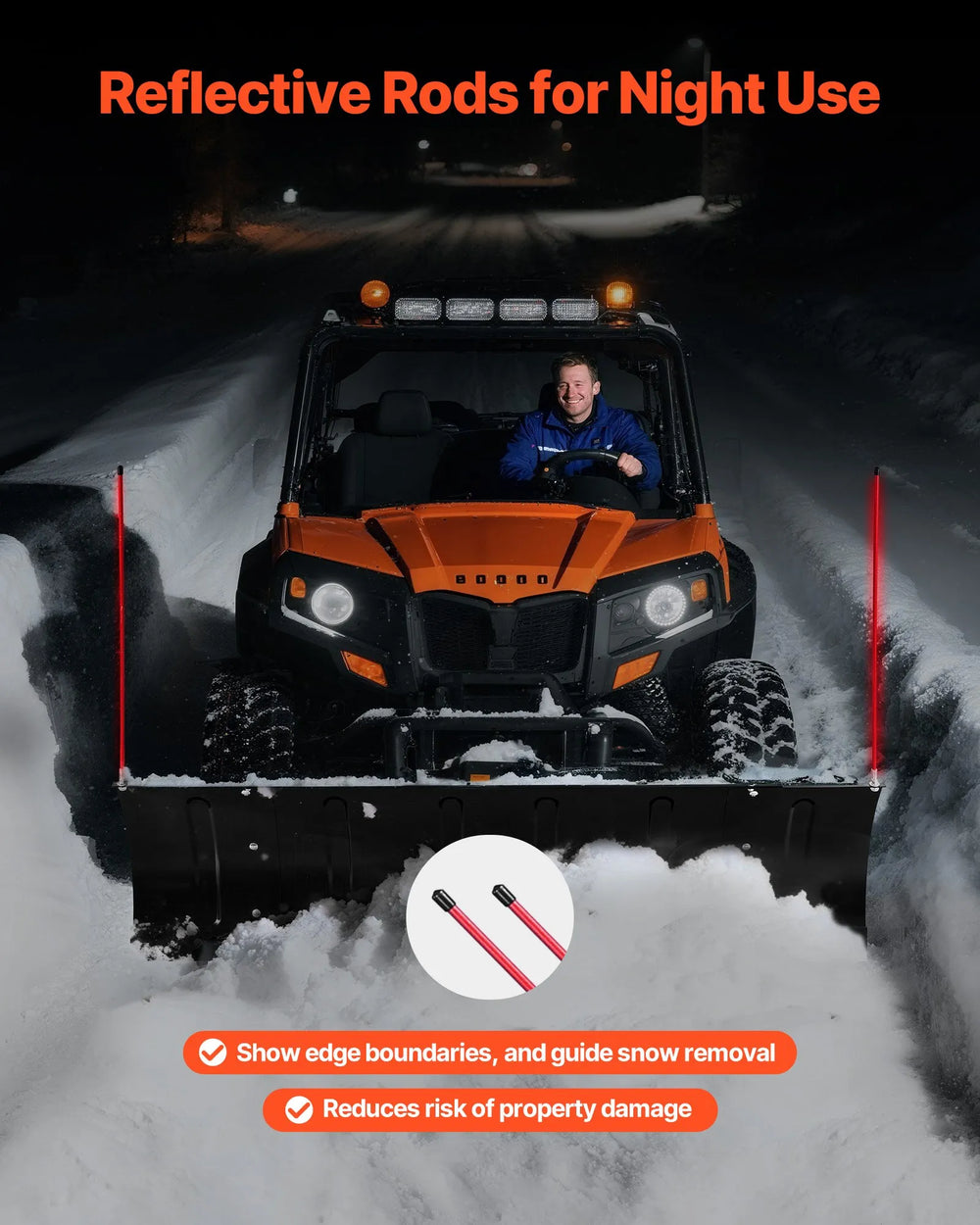 Vevor Snow Plow Kit 43"/72" Width Adjustable Blade Universal Mount for UTV New