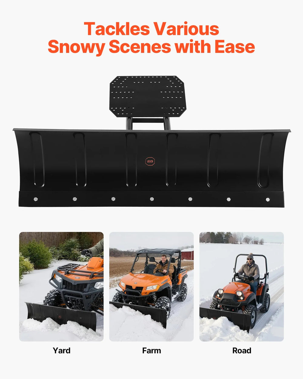 Vevor Snow Plow Kit 48" Universal Attachment Height and Angle Adjustable for UTV New