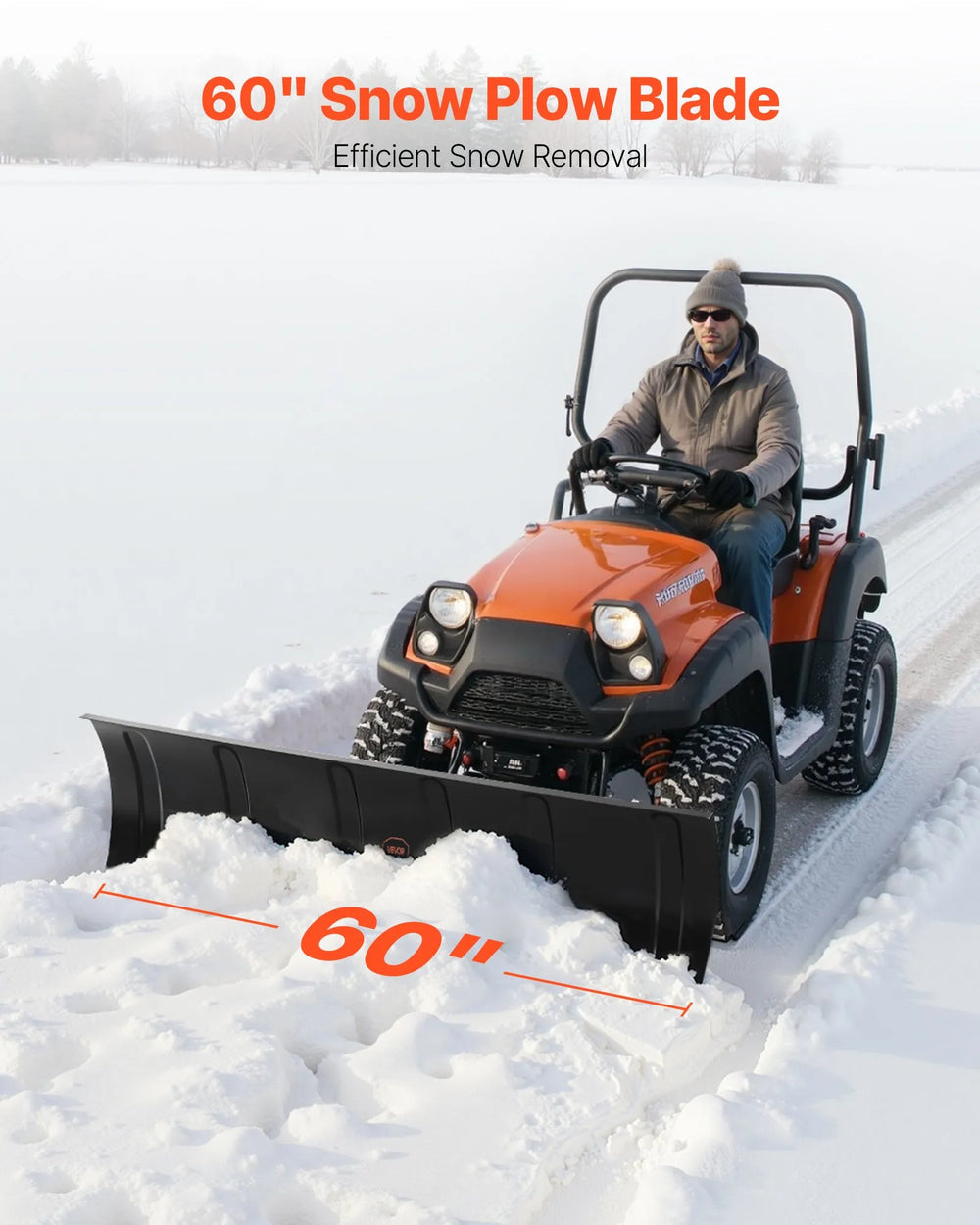 Vevor Snow Plow Kit 60" Universal Attachment Height and Angle Adjustable for UTV New