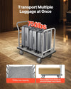 Vevor Hotel Luggage Cart 750 Lbs Platform Truck with Removable Front Frame New
