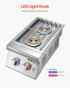 Vevor Double Side Burner 2 x 17,000 BTU Natural Gas and Propane New