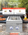 Vevor Double Side Burner 2 x 17,000 BTU Natural Gas and Propane New