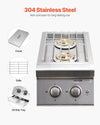 Vevor Double Side Burner 2 x 17,000 BTU Natural Gas and Propane New