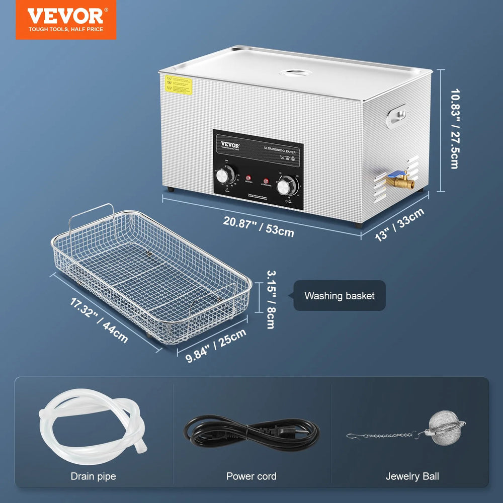 Vevor Ultrasonic Cleaner 22L with Heater and Timer 40kHz 600W New