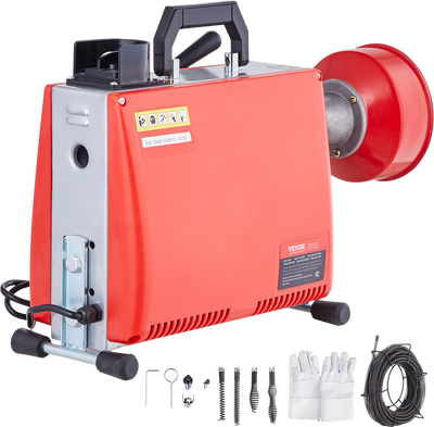 Vevor Drain Cleaner Machine 66 Ft. Sewer Snake Auger Manual Feed 250W New