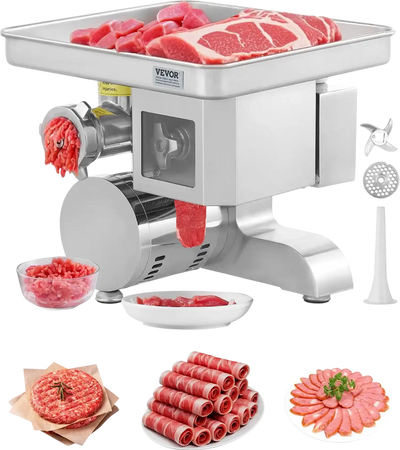 Vevor Electric Meat Grinder Slicer Multifunctional 11 Lbs/Min 700W Stainless Steel Sausage Stuffer New