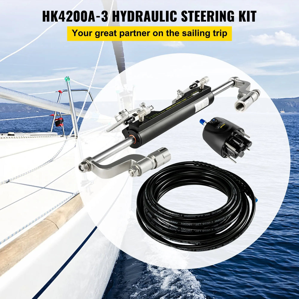 Vevor Hydraulic Outboard Steering Kit 300 HP with Helm Pump for Yamaha Honda Suzuki New