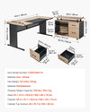 Vevor Executive Desk 63 x 39 in. L-Shaped Reversible Layout 350 lb. Capacity New