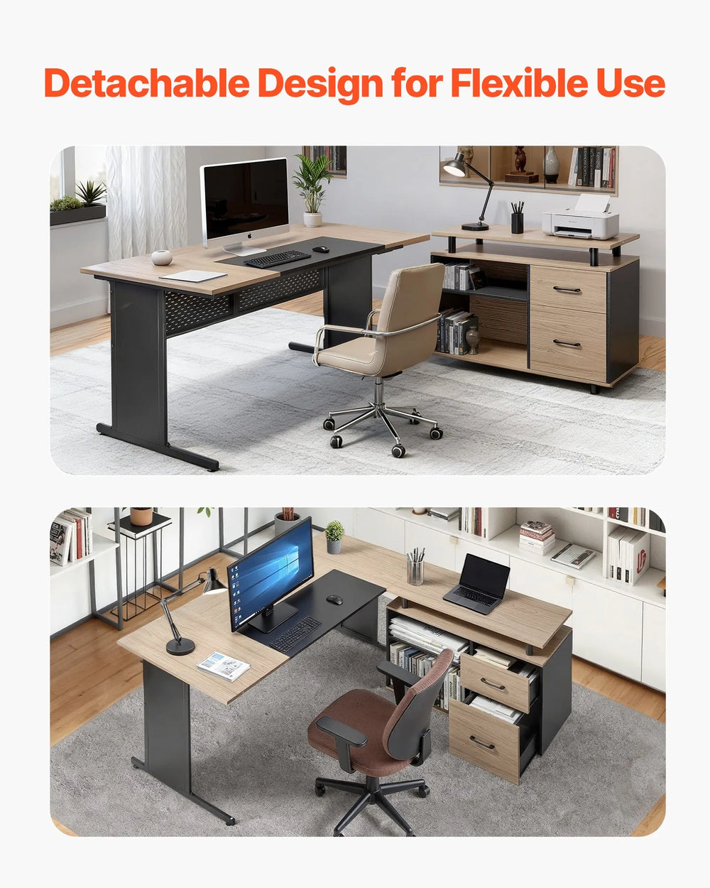 Vevor Executive Desk 63 x 39 in. L-Shaped Reversible Layout 350 lb. Capacity New
