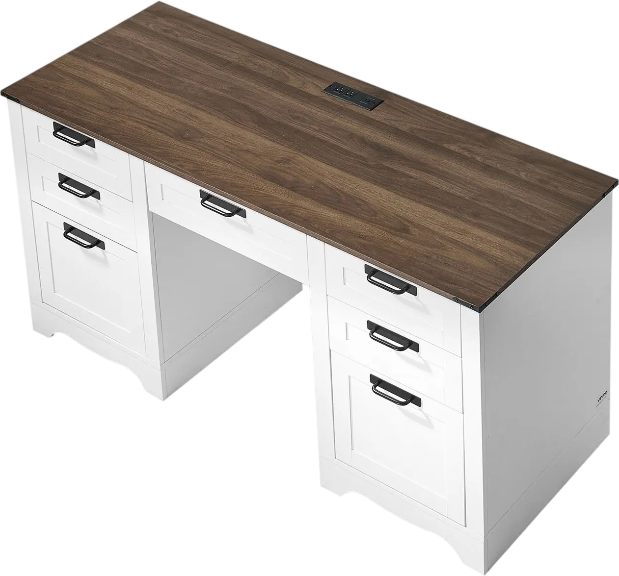 Vevor Executive Desk 60 x 22 in. Farmhouse Style with Charging Station 200 lb. Capacity New