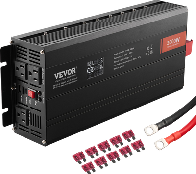 Vevor Modified Sine Wave Inverter 3000W DC 12V to AC 120V with USB & AC Outlets New