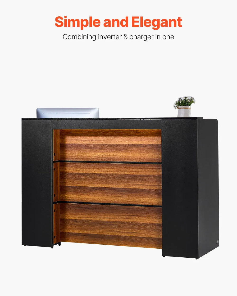 Vevor Reception Desk 62" Front Counter Table with LED Light New