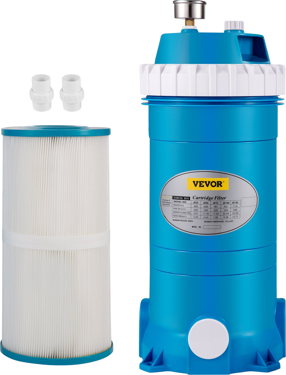 Vevor Pool Cartridge Filter 100 Sq. Ft. Area for In-ground and Above Ground Pools New