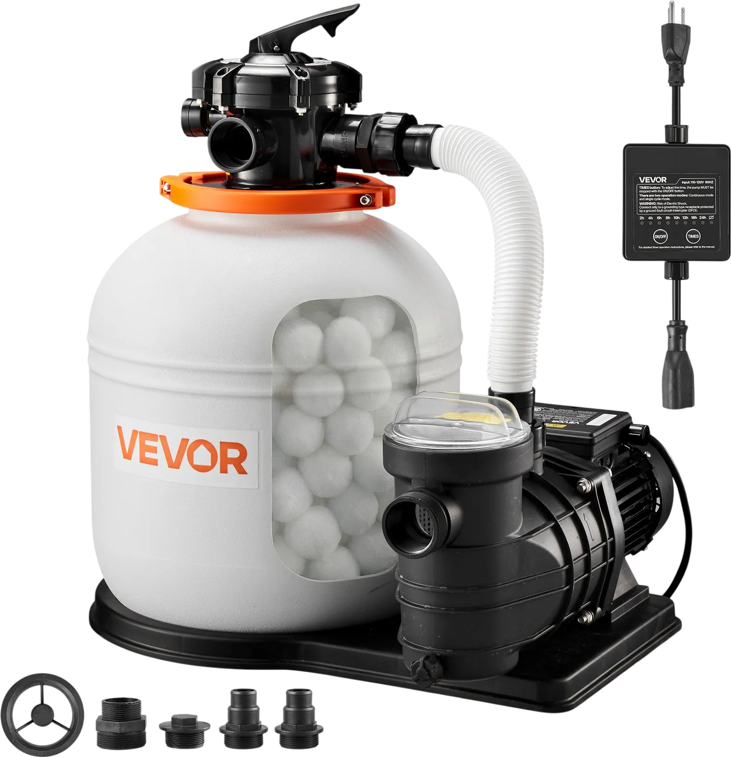 Vevor Pool Sand Filter Pump 16 in. for Above Ground 1 HP 4,400 GPH with Timer New