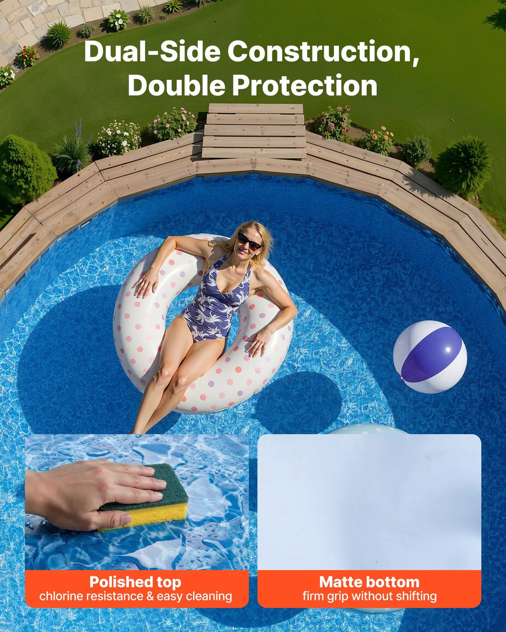 Vevor Pool Liner 24' Round Overlap for 52" Wall Height New
