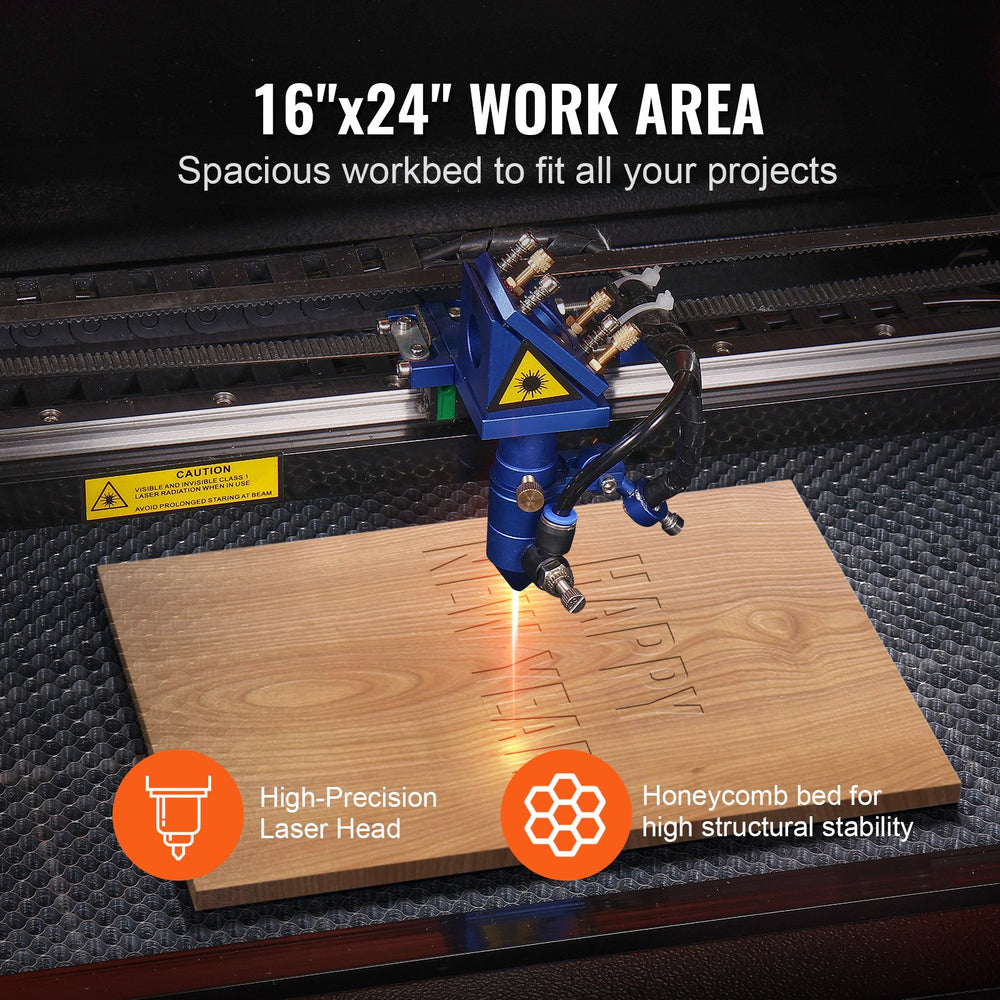 Vevor CO2 Laser Engraver 16" x 24" 60W w/ 2-Way Pass Air Assist New