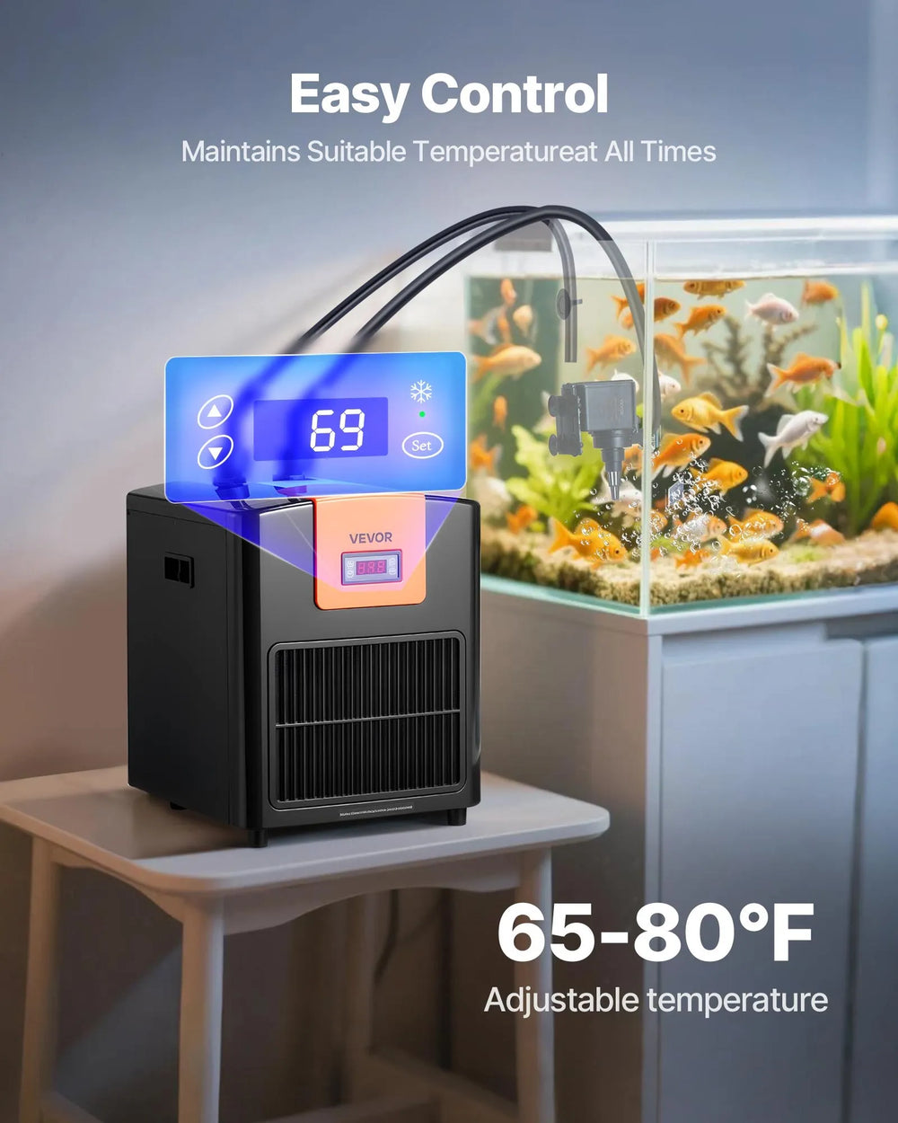 Vevor Aquarium Water Chiller 92 Gallon 1/4 HP Adjustable Temperature New