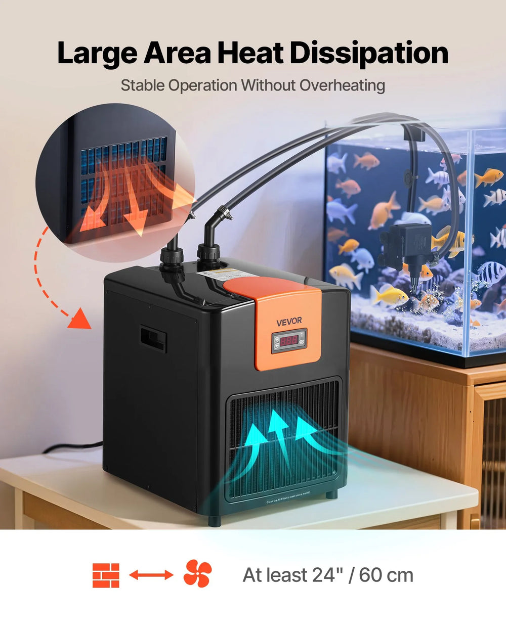 Vevor Aquarium Water Chiller 110 Gallon 1/3 HP Adjustable Temperature New