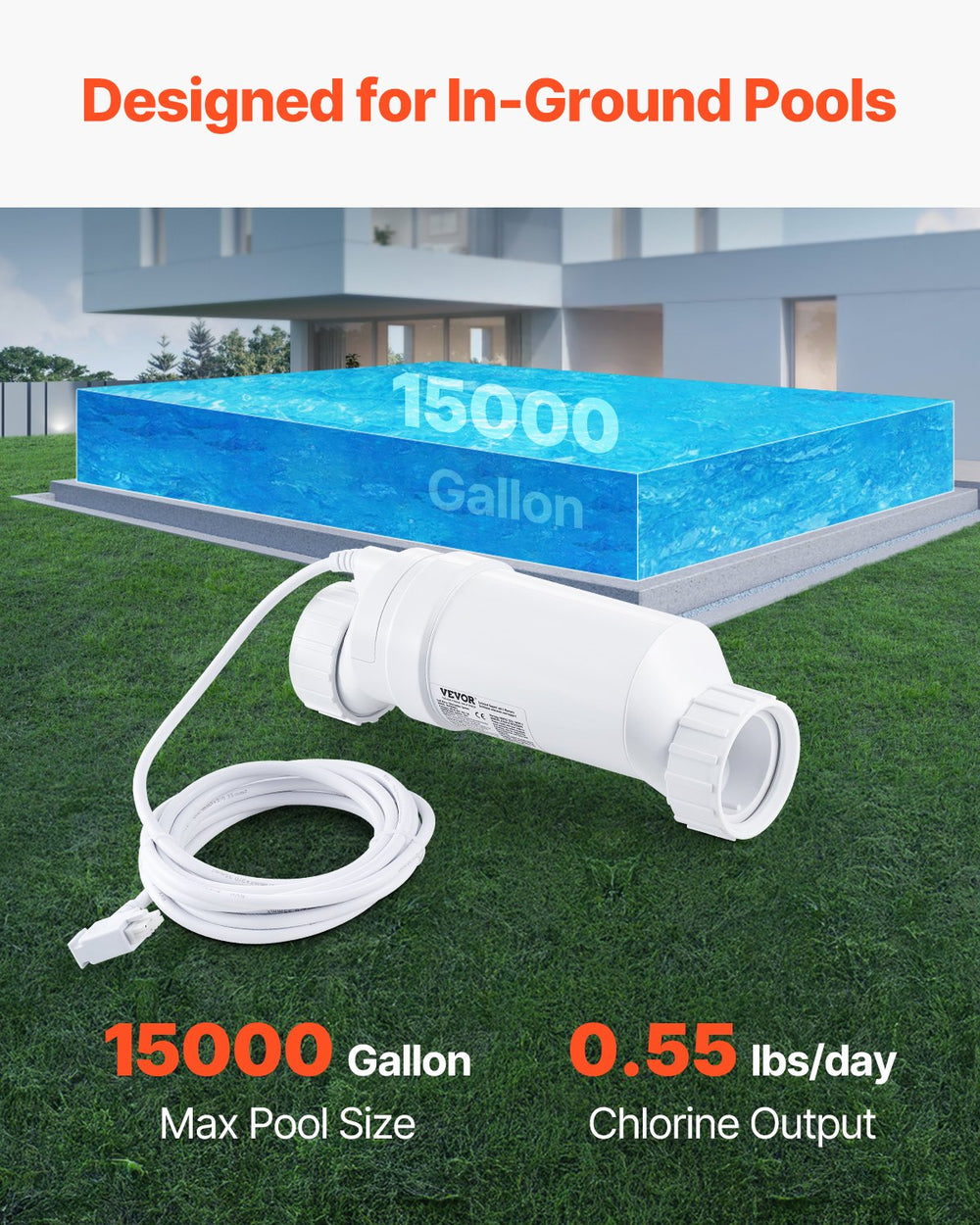 Vevor Salt Water Chlorination System for In-Ground Pools 15,000 Gallons New