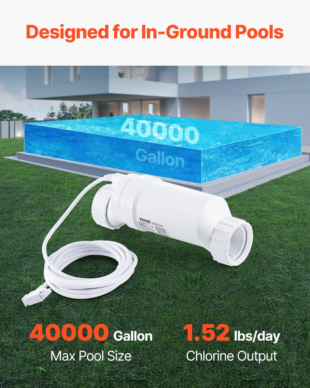 Vevor Salt Water Chlorination System for In-Ground Pools 40,000 Gallons New