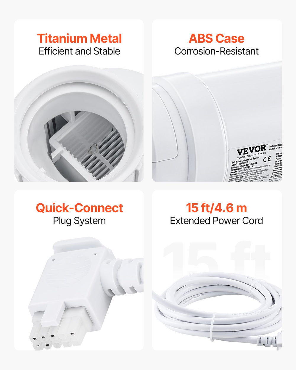 Vevor Salt Water Chlorination System for In-Ground Pools 40,000 Gallons New