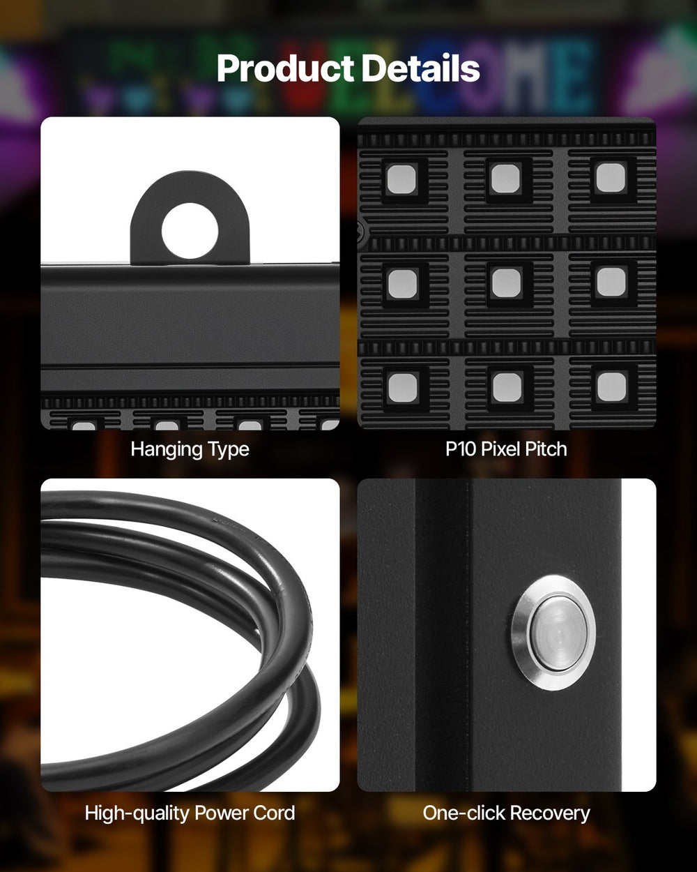 Vevor LED Sign Full-Color Programmable Digital Scrolling Display 40" x 14" New