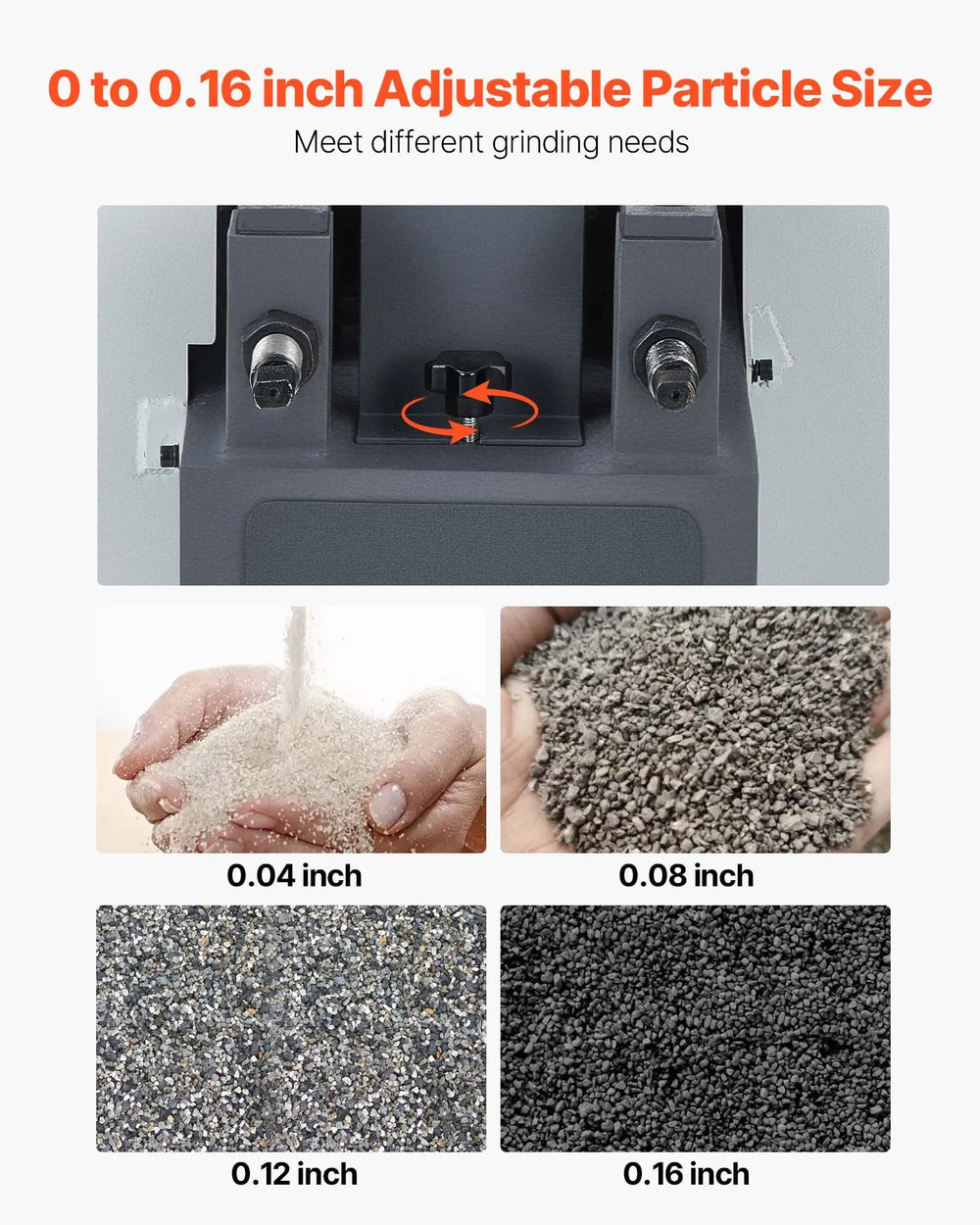 Vevor Rock Crusher Double Rollers 860 kg/h 1740 RPM 1500W 220V New