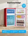 Vevor Mini Fridge with Freezer 3.2 Cu. Ft with Adjustable Temperature New
