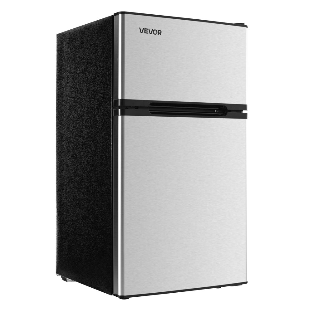 Vevor Mini Fridge 3.2 Cu. Ft. Two Door with Freezer Adjustable Temp Reversible Door New