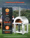 Vevor Outdoor Pizza Oven 26" Dual Fuel Propane and Pellet with Casters New