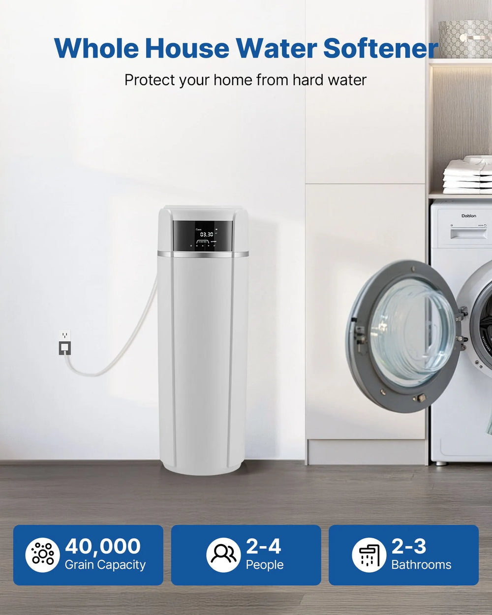 Vevor Water Softener Whole House System 40,000 Grains with Automatic Touch Panel New