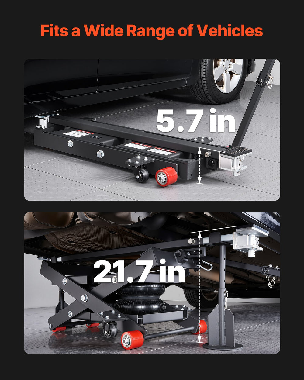 Vevor Portable Car Lift with Airbag 3 Ton Capacity 21.7" Max Height New