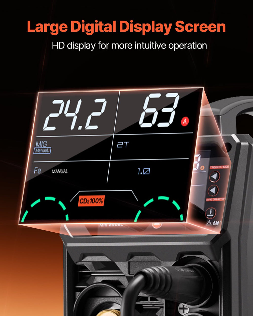 Vevor MIG Welder 5-in-1 Machine 200A Output Current Dual Voltage New