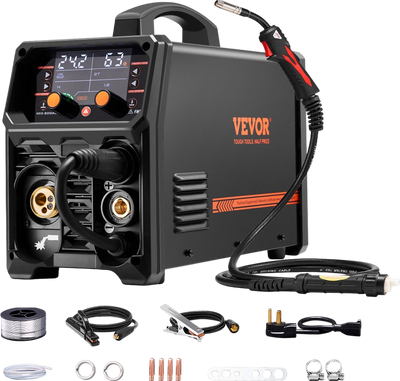 Vevor MIG Welder 5-in-1 Machine 200A Output Current Dual Voltage New