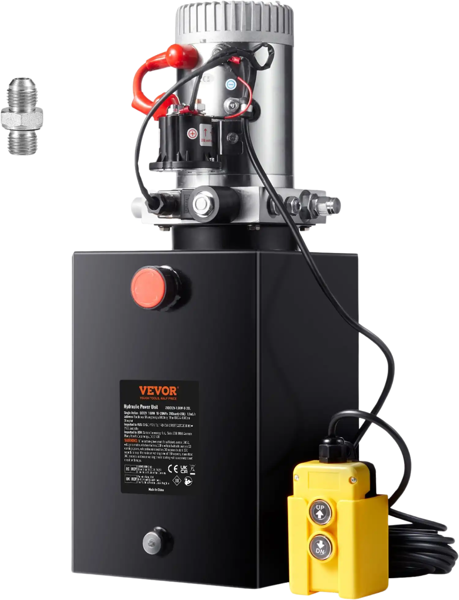 Vevor Hydraulic Pump Single Acting 20 Quart Power Unit 3200 PSI 12V New