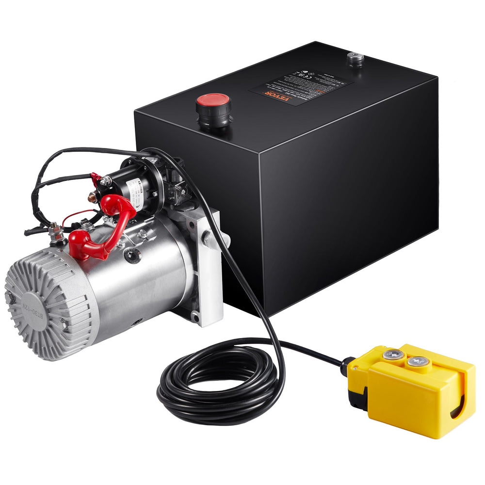 Vevor Hydraulic Pump Single Acting 12 Quart Power Unit 3200 PSI 12V New