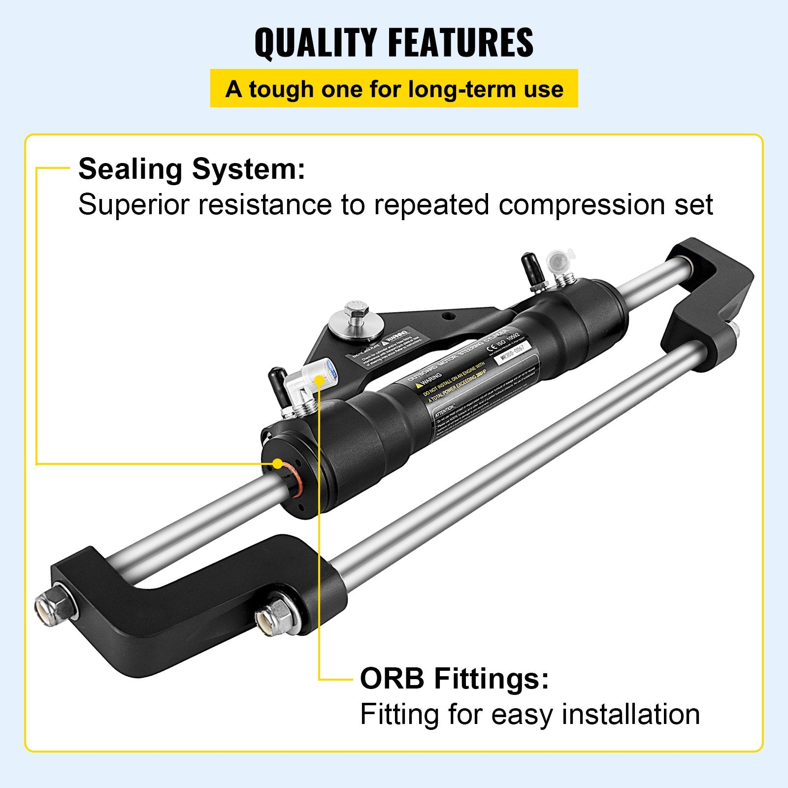 Vevor HC5358-3 Hydraulic Steering Cylinder Front Mount