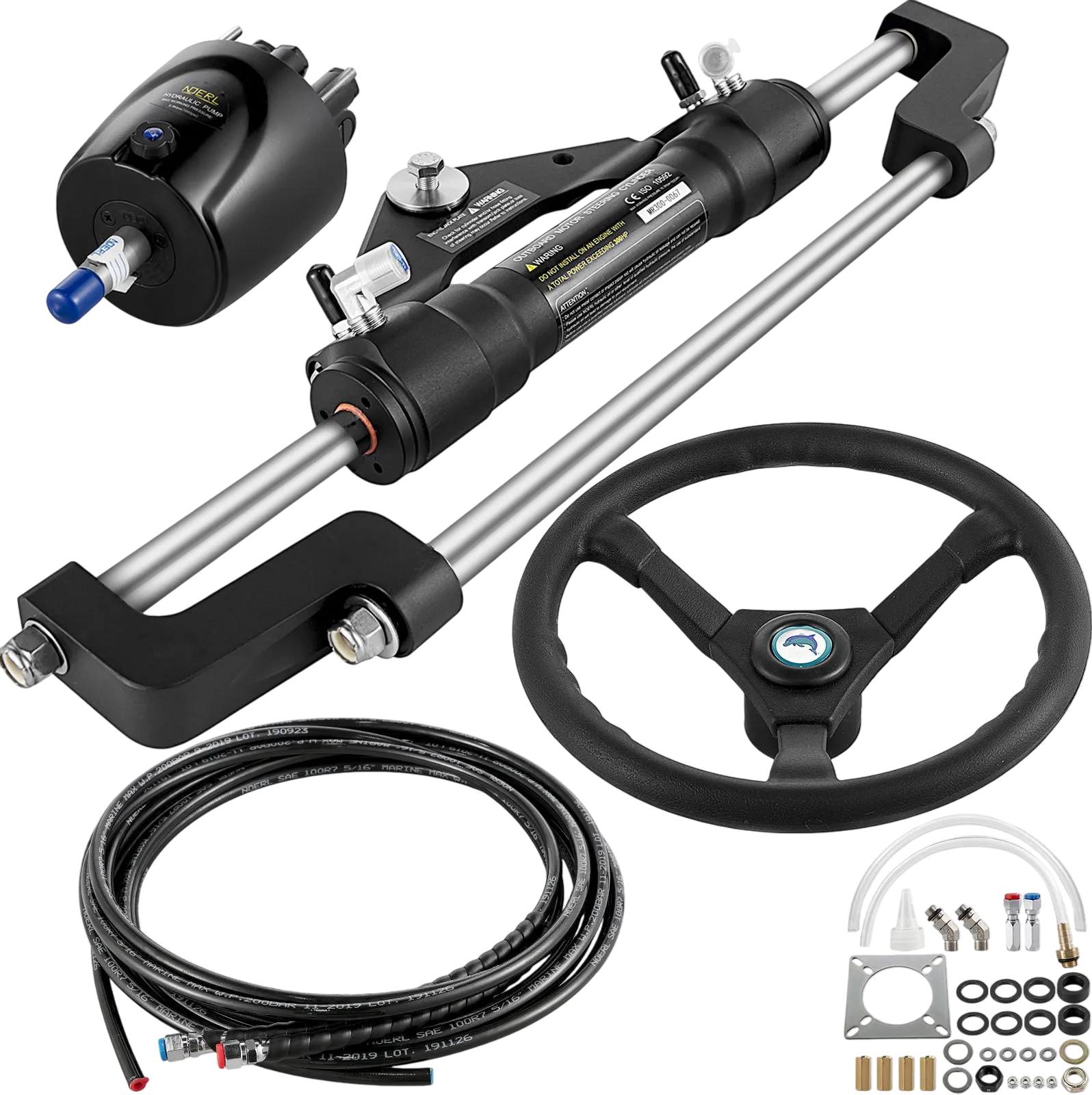 Vevor Hydraulic Boat Steering Kit 300 HP with 13.5