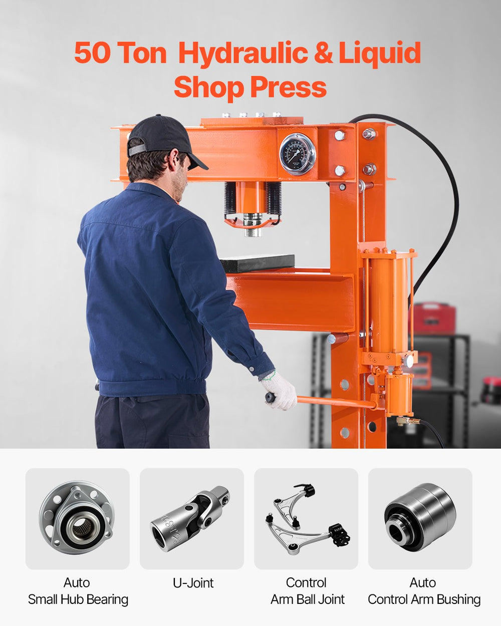 Vevor Hydraulic Shop Press 50 Ton with Press Plate for Bending New