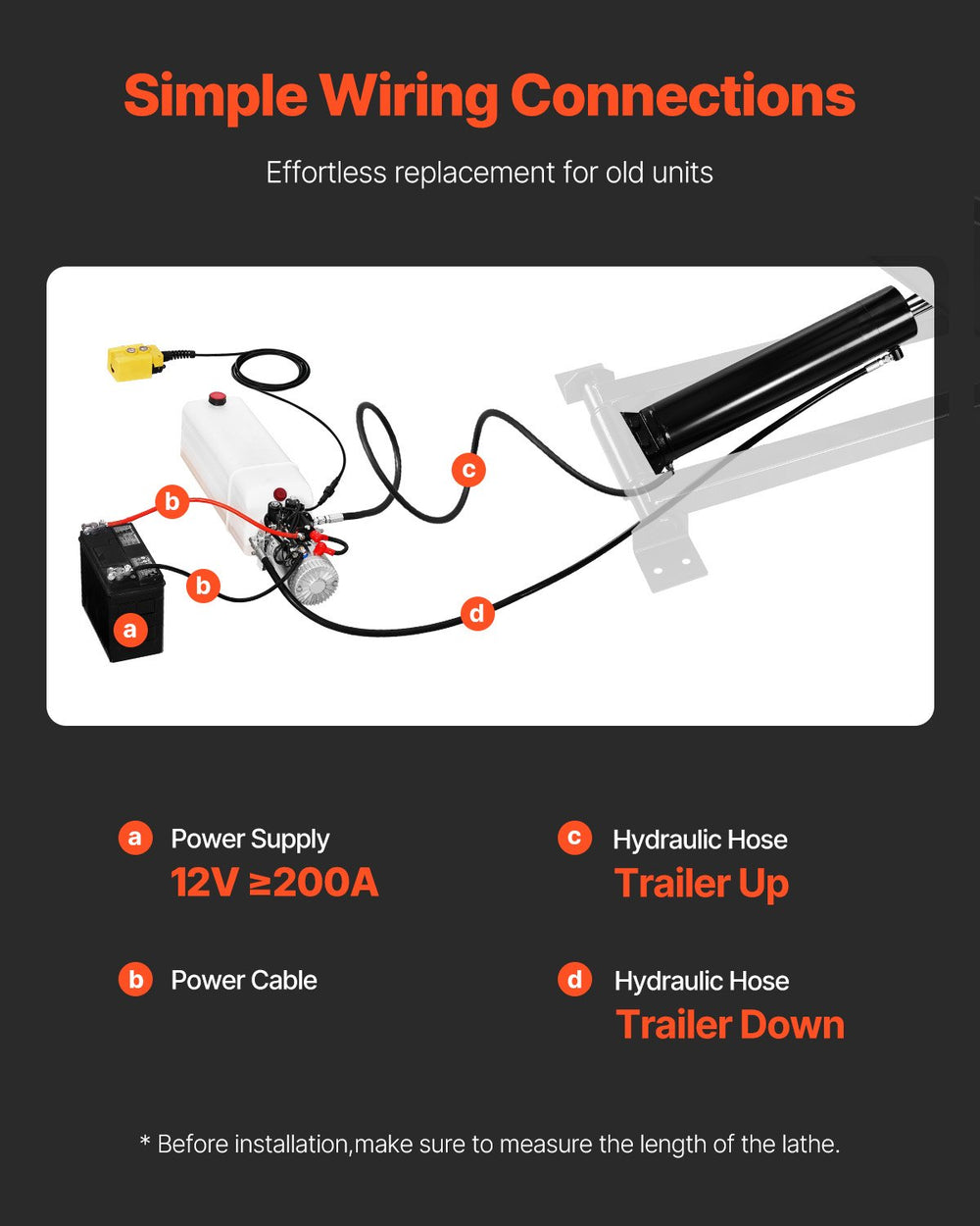 Vevor Hydraulic Dump Lift Kit for 12-16 Ft Trailers 10T Capacity Scissor Hoist New