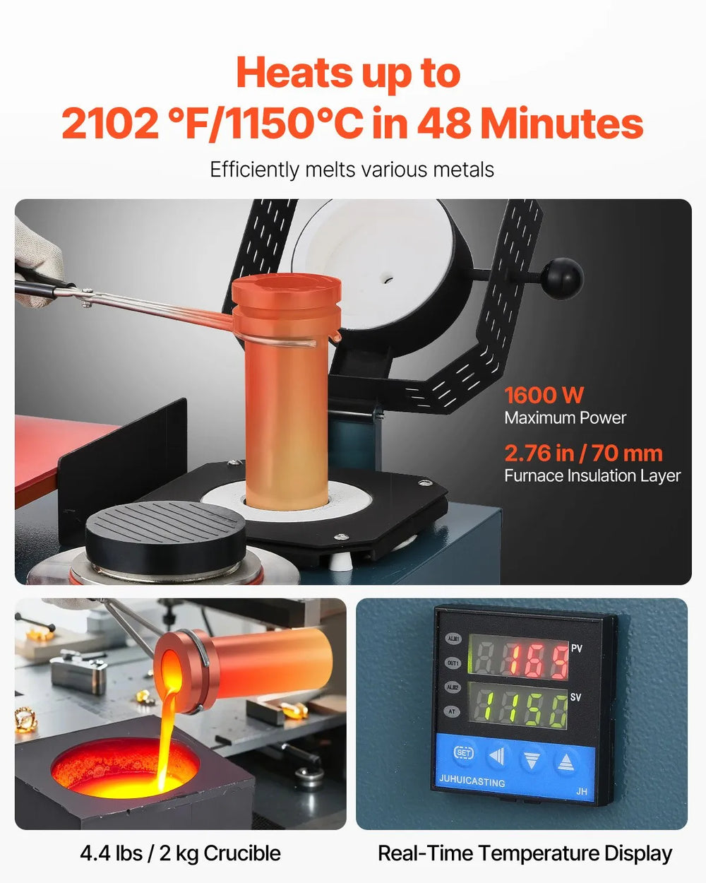 Vevor Vacuum Casting Machine with Melting Furnace 5" x 7" Chamber New