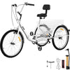 Vevor Adult Tricycle 24" Foldable 7-Speed Carbon Steel with Backrest Seat Cushion and Basket New