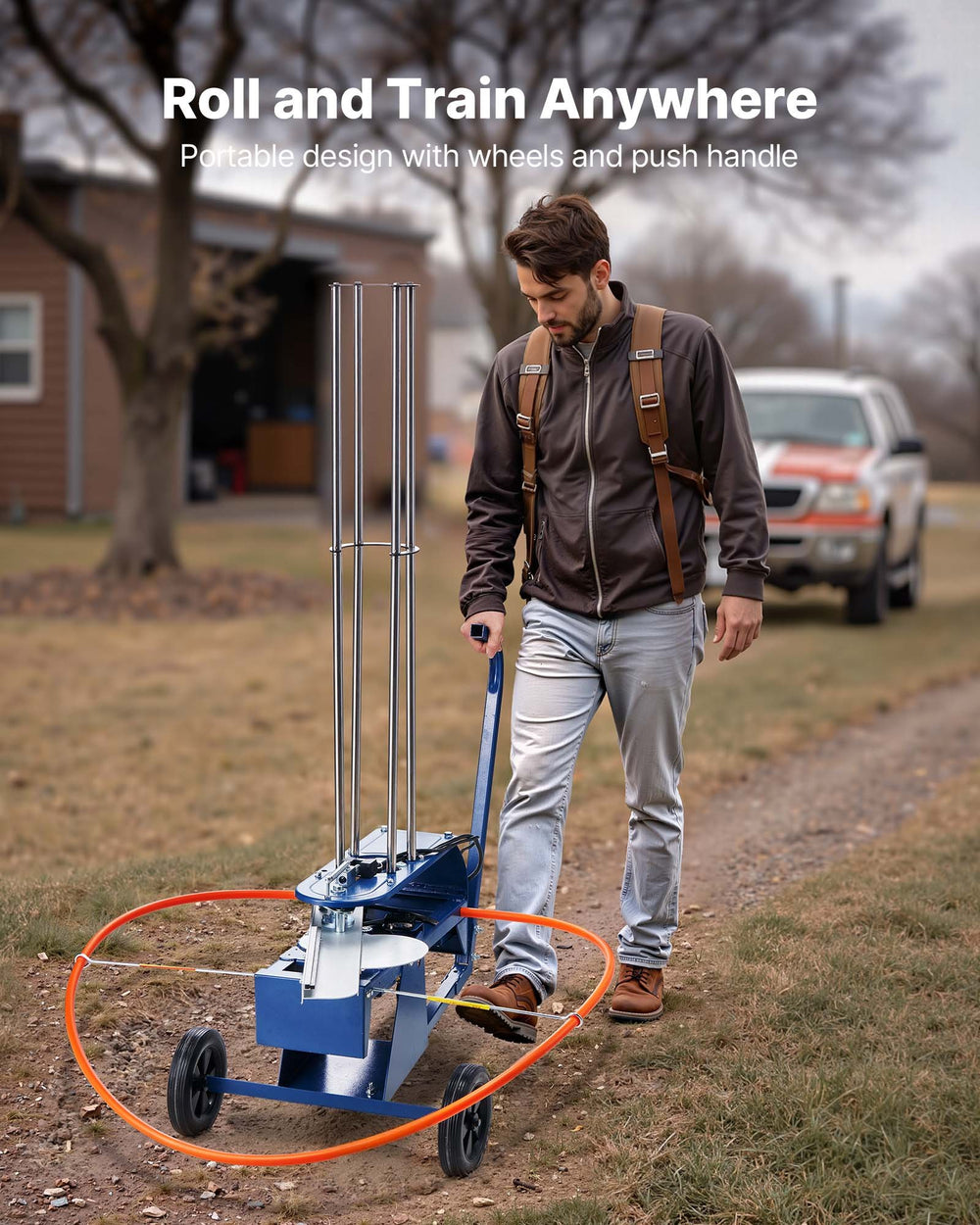 Vevor Clay Target Thrower Portable Automatic Launcher Adjustable Angle 75-80 Disc Capacity New